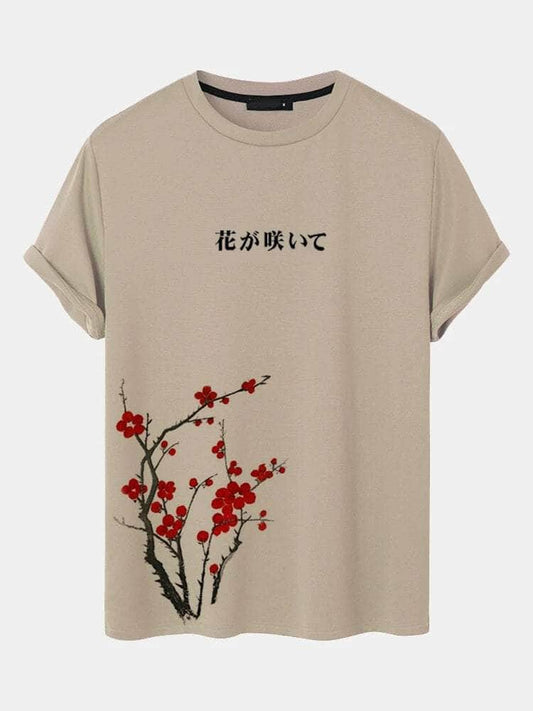 Mens Printed T-Shirt and Shorts Co Ord - LTMWCO16 - Cream Black