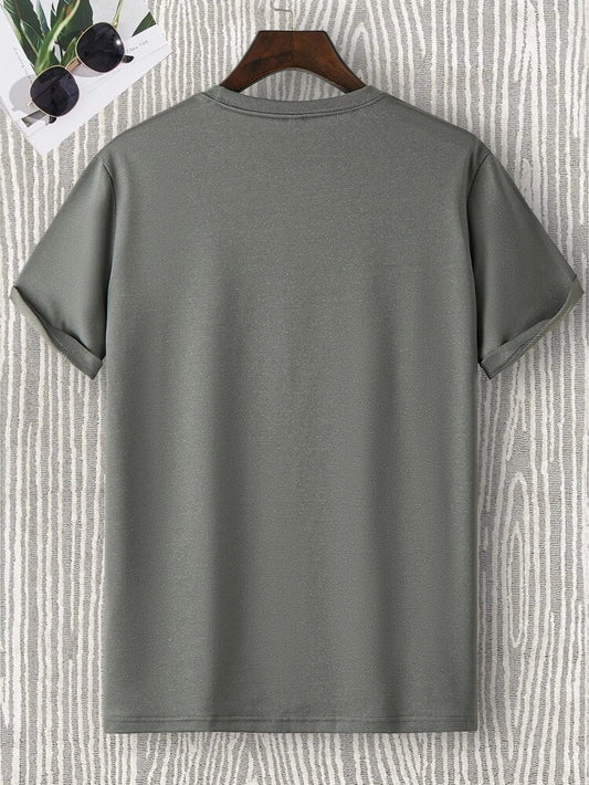 Mens Sticker Printed T-Shirt - LTMPRT13 - Olive Green