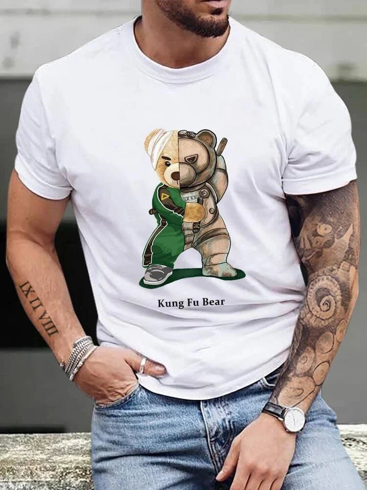Mens Sticker Printed T-Shirt - LTMPRT30 - White