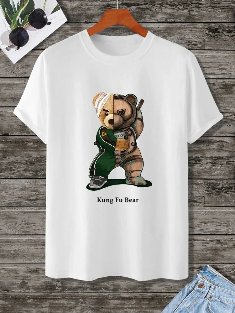 Mens Sticker Printed T-Shirt - LTMPRT30 - White
