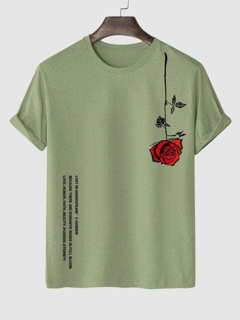 Mens Sticker Printed T-Shirt - LTMPRT43 - Light Green