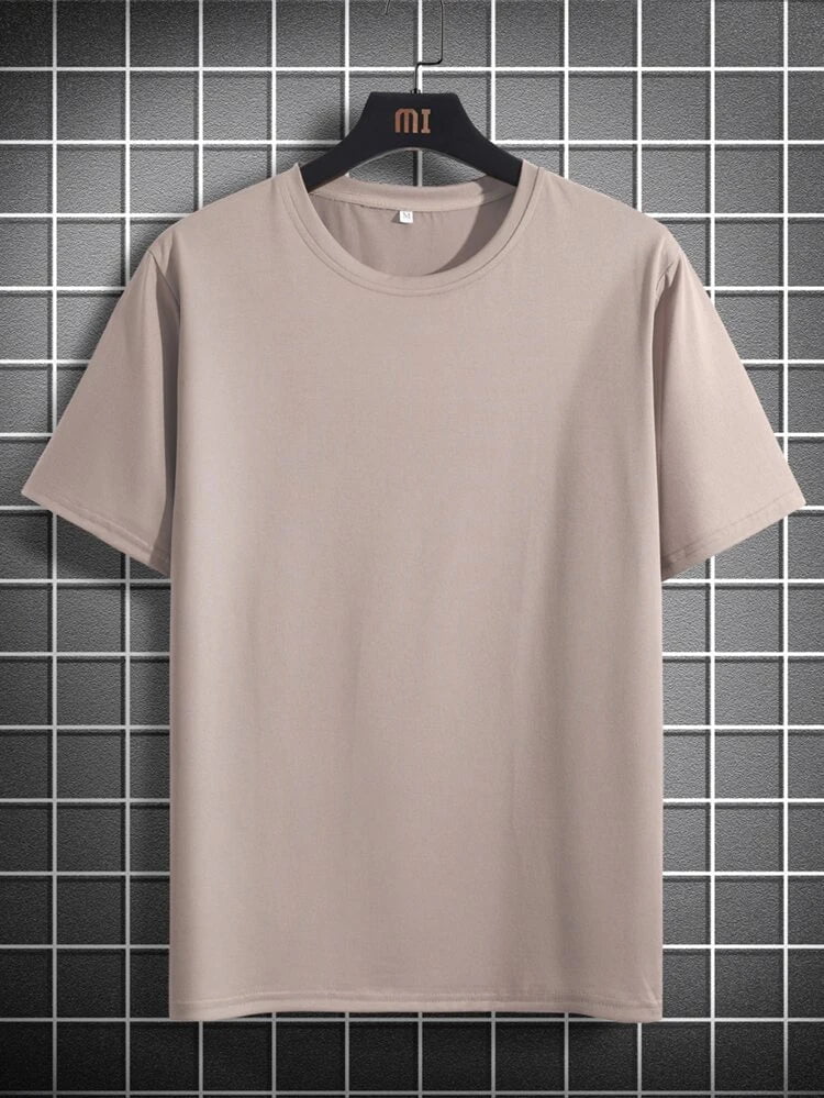 Mens Sticker Printed T-Shirt - LTMPRT47 - Cream
